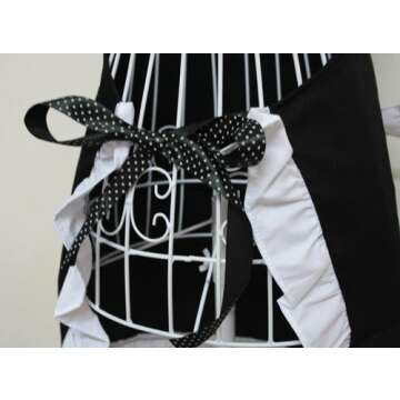 Stylish Hyzrz Halloween Costume Black Maid Apron