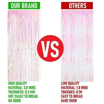 Dazzle Bright 2 Pack Backdrop Curtain, 3FT x 8FT Metallic Tinsel Foil Fringe Curtains Photo Booth Background for Baby Shower Party Birthday Wedding Engagement Bridal Shower (Multicolor)
