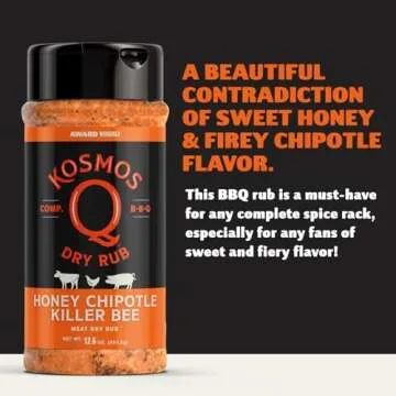 Kosmos Q Honey Chipotle BBQ Rub for Sweet & Spicy Flavor