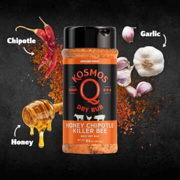Kosmos Q Honey Chipotle BBQ Rub for Sweet & Spicy Flavor