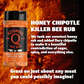 Kosmos Q Honey Chipotle BBQ Rub for Sweet & Spicy Flavor