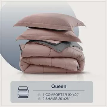 Satisomnia Queen Comforter Set - Soft Reversible and Lightweight