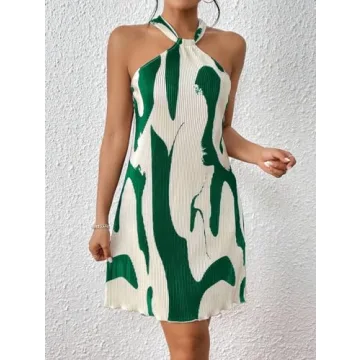 LIGHT DOT Women’s Halter Neck Summer Party Dress