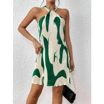 LIGHT DOT Women’s Halter Neck Summer Party Dress