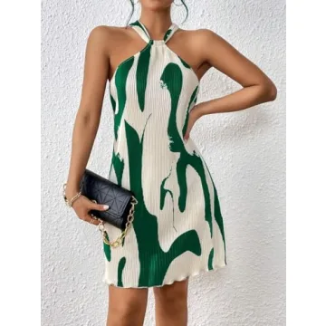 LIGHT DOT Women’s Halter Neck Summer Party Dress