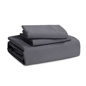 Bedsure Dark Grey Duvet Cover King Size - 3 Pieces Prewashed Extra Soft Bedding Set, Includes 1 Duvet Cover 104x90 Inches with Zipper Closure & 2 Pillow Shams, Comforter Not Included