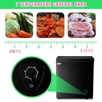 WANAI 5.0 Cubic Chest Freezer for Offices and Apartments