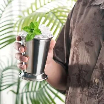 Fijinhom 12oz Stainless Steel Mint Julep Cups Set