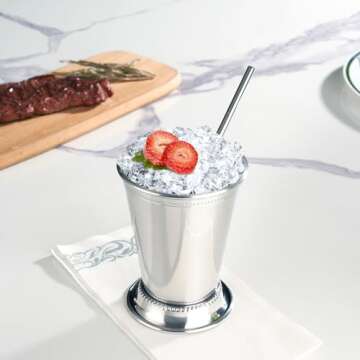 Fijinhom 12oz Stainless Steel Mint Julep Cups Set