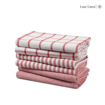 LANE LINEN Kitchen Towels Set 100% Cotton for Kitchen