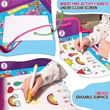 ECOFANTASY Kids Travel Tray - Durable & Waterproof Organizer