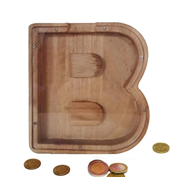 Wooden Money Bank Personalized Letters Coin Bank Text Engraved Money Box Wooden Coin Bank ​Gift fo...