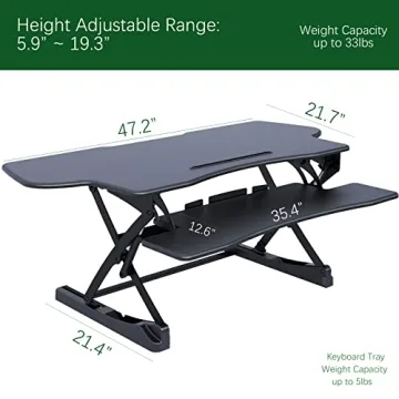 Lubvlook 47" Height Adjustable Desk Converter for Monitors