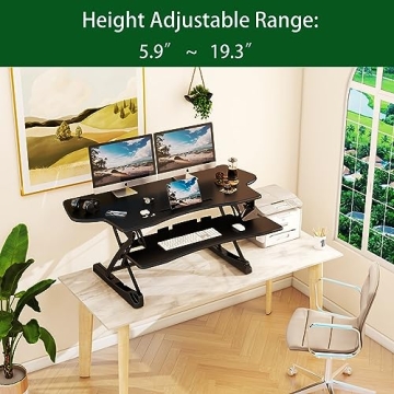 Lubvlook 47" Height Adjustable Desk Converter for Monitors