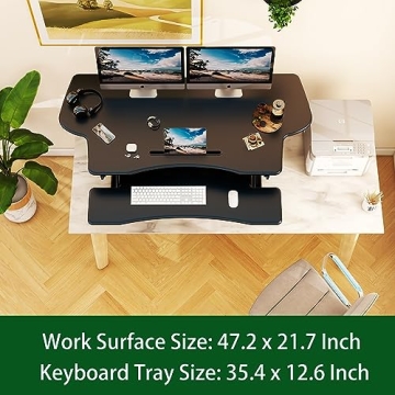 Lubvlook 47" Height Adjustable Desk Converter for Monitors