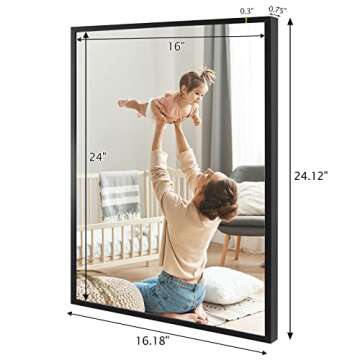 16x24 Inch Poster Frame, Plexiglass, Set of 2, Black Snap Frames, Front-loading Frame, Coating Aluminum Profile, Display Horizontally & Vertically