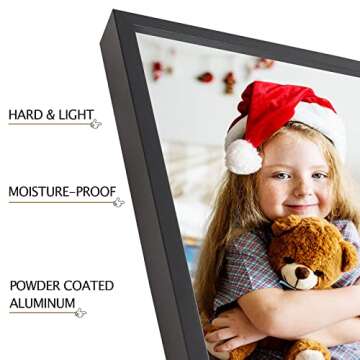 16x24 Inch Poster Frame, Plexiglass, Set of 2, Black Snap Frames, Front-loading Frame, Coating Aluminum Profile, Display Horizontally & Vertically