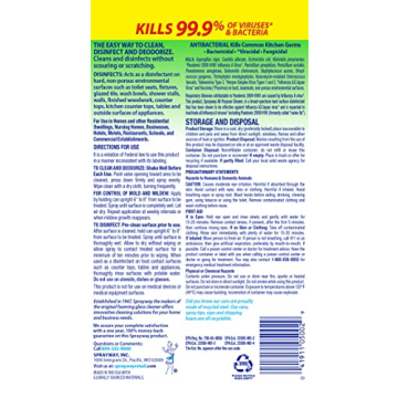 Sprayway SW5002R All Purpose Disinfectant Cleaner, Foaming Action, 19 Ounce