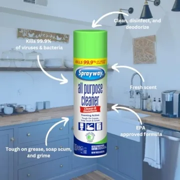 Sprayway SW5002R All Purpose Disinfectant Cleaner, Foaming Action, 19 Ounce