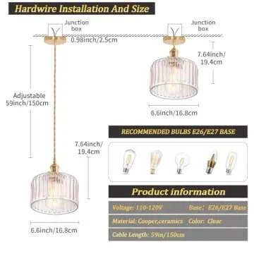 Shenmoyl Vintage Pendant Light for Kitchen & Dining