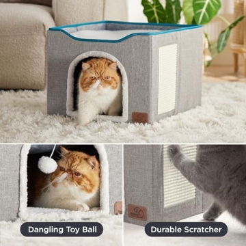 Luxurious Two-Story Cat House for Indoor Cats