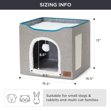 Luxurious Two-Story Cat House for Indoor Cats