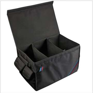 OYADM Large Auto Trunk Organizer Collapsible Portable Multi Compartments Storage Container Black …