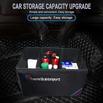 OYADM Large Auto Trunk Organizer Collapsible Portable Multi Compartments Storage Container Black …