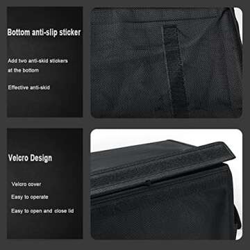 OYADM Large Auto Trunk Organizer Collapsible Portable Multi Compartments Storage Container Black …