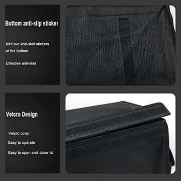 OYADM Large Auto Trunk Organizer Collapsible Portable Multi Compartments Storage Container Black …