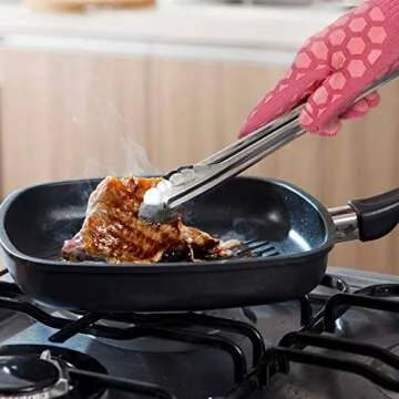 J H Heat Resistant Oven Gloves for Grilling & Baking