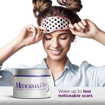 Mederma PM Intensive Overnight Scar Cream - Works with Skin's Nighttime Regenerative Activity - Once-Nightly Application is Clinically Shown to Make Scars Smaller & Less Visible - 1 Ounce, Beige (302591302106)