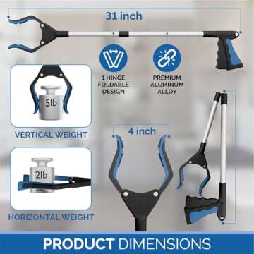 FitPlus 2024 Upgrade PowerGrip T9 Grabber Reacher Tool