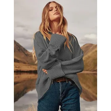 Chic ANRABESS Oversized Fuzzy Knit Sweater - Cozy Fashion