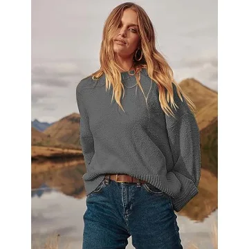 Chic ANRABESS Oversized Fuzzy Knit Sweater - Cozy Fashion
