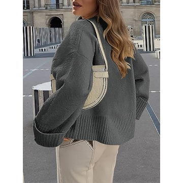 Chic ANRABESS Oversized Fuzzy Knit Sweater - Cozy Fashion