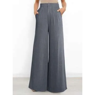 EVALLESS Women's Trendy Palazzo Pants for Casual and Work