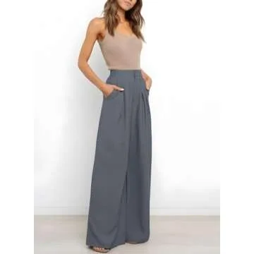 EVALLESS Women's Trendy Palazzo Pants for Casual and Work