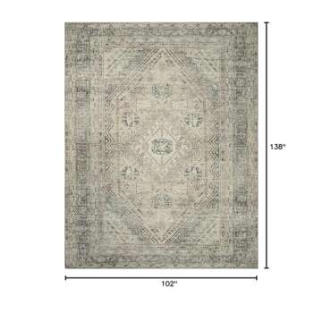 Loloi Magnolia Home by Joanna Gaines Sinclair Collection SIN-04 Natural/Sage 8'-6" x 11'-6", .25" Pi...