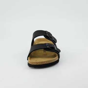 CUSHIONAIRE Women's Lane Black Cork Sandal, Size 6