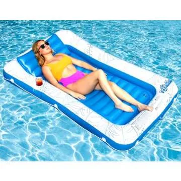 Premium Inflatable Tanning Pool Lounger | Large Inflatable Tanning Bed for Adults | Multipurpose Pool Floats | Inflatable Pool Float | Tanning Float by Poolsider