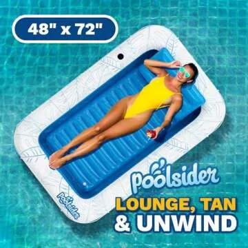 Premium Inflatable Tanning Pool Lounger | Large Inflatable Tanning Bed for Adults | Multipurpose Pool Floats | Inflatable Pool Float | Tanning Float by Poolsider