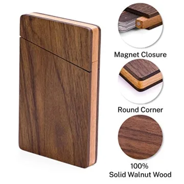 MaxGear Stylish Wooden Business Card Holder for Professionals