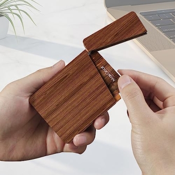 MaxGear Stylish Wooden Business Card Holder for Professionals