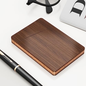 MaxGear Stylish Wooden Business Card Holder for Professionals