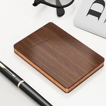 MaxGear Stylish Wooden Business Card Holder for Professionals