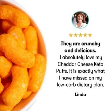 Keto Friendly Cheddar Cheese Puffs with 15g Protein