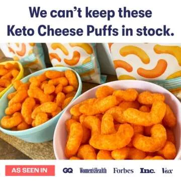 Keto Friendly Cheddar Cheese Puffs with 15g Protein