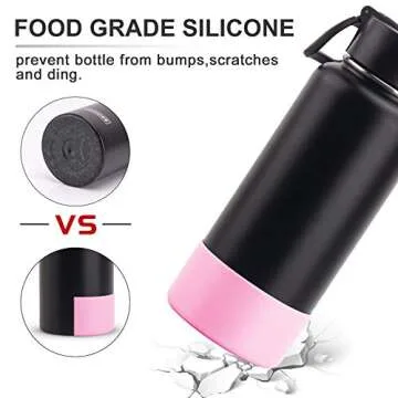 koodee Protective Silicone Boot for 32 oz, 40 oz Hydro Sport Water Bottles Flask Anti-Slip Bottom Sleeve Cover (Pink)