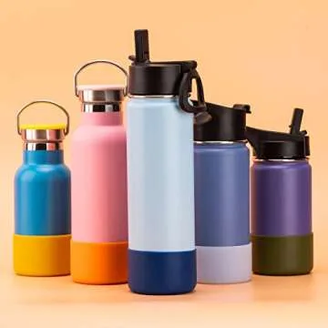 koodee Protective Silicone Boot for 32 oz, 40 oz Hydro Sport Water Bottles Flask Anti-Slip Bottom Sleeve Cover (Pink)